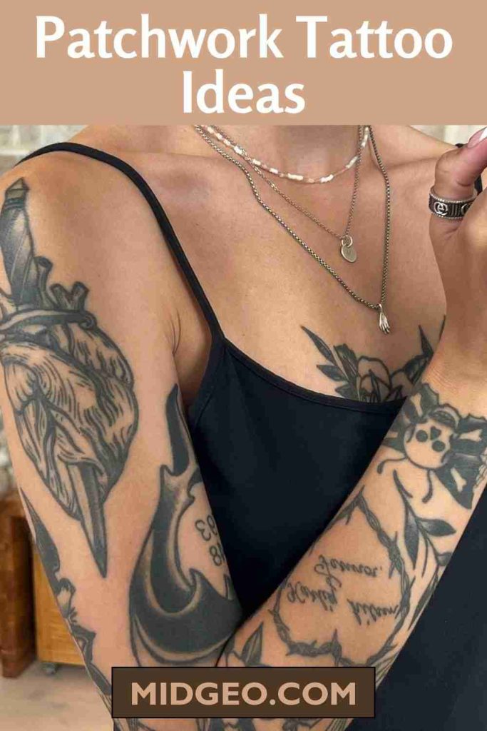 Patchwork Tattoo Ideas with Meaning 2 patchwork tattoo ideas