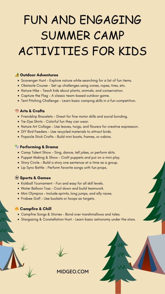100+ List of Summer Activities: Fun Ideas for Kids, Teens, and Adults 2 summer camp activities for kids (1)