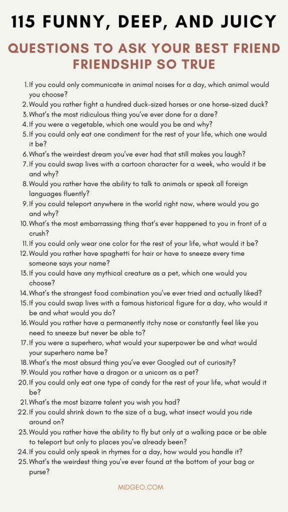 115 Funny, Deep, and Juicy Questions to Ask Your Best Friend 2 115 questions to ask your best friend friendship so true