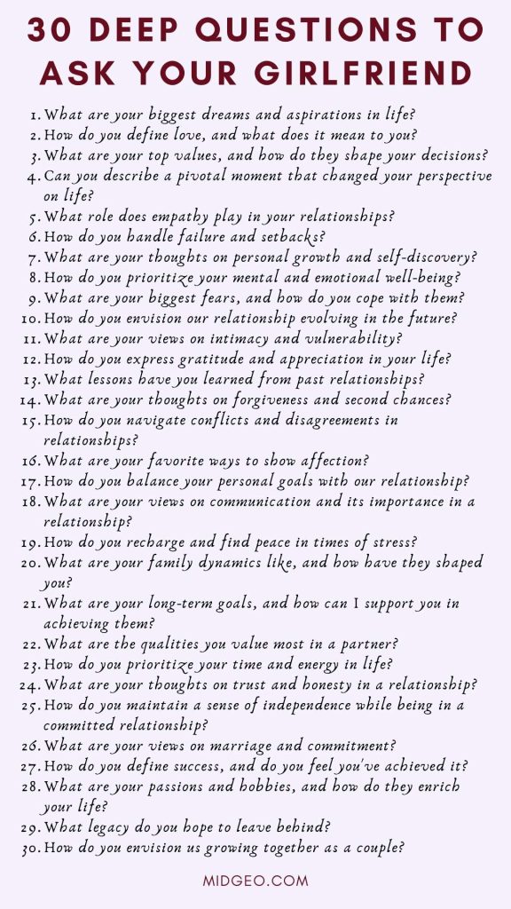 160 Deep Questions To Ask Your Girlfriend (Interesting, Fun, Sweet ...