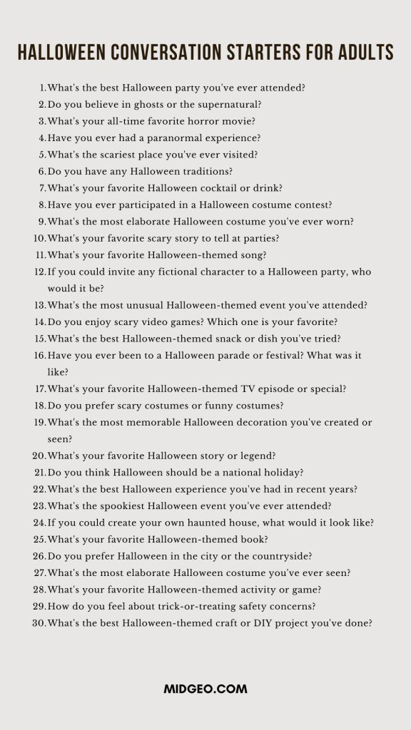 101 Fun Halloween Conversation Starters for Spooky Season 2 Halloween Conversation Starters for Adults
