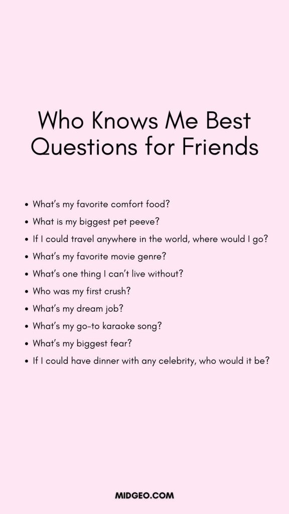 70 'Who Knows Me Best' Questions: Fun, Spicy, and Everything in Between 2 Who Knows Me Best Questions for Friends