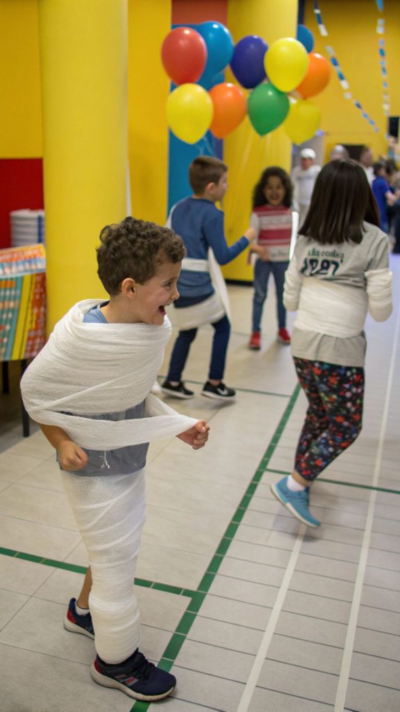 50+ Fun Halloween Party Games for All Ages: Perfect for Kids, Teens, and Adults 4 Mummy Wrap Halloween party games for kids