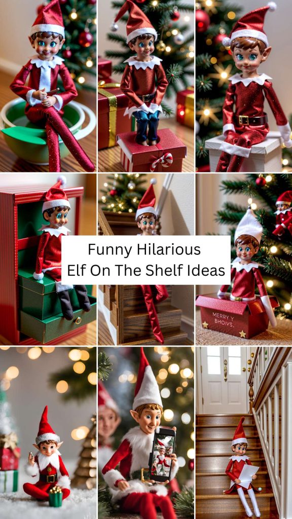 elf on the shelf ideas funny hilarious last day