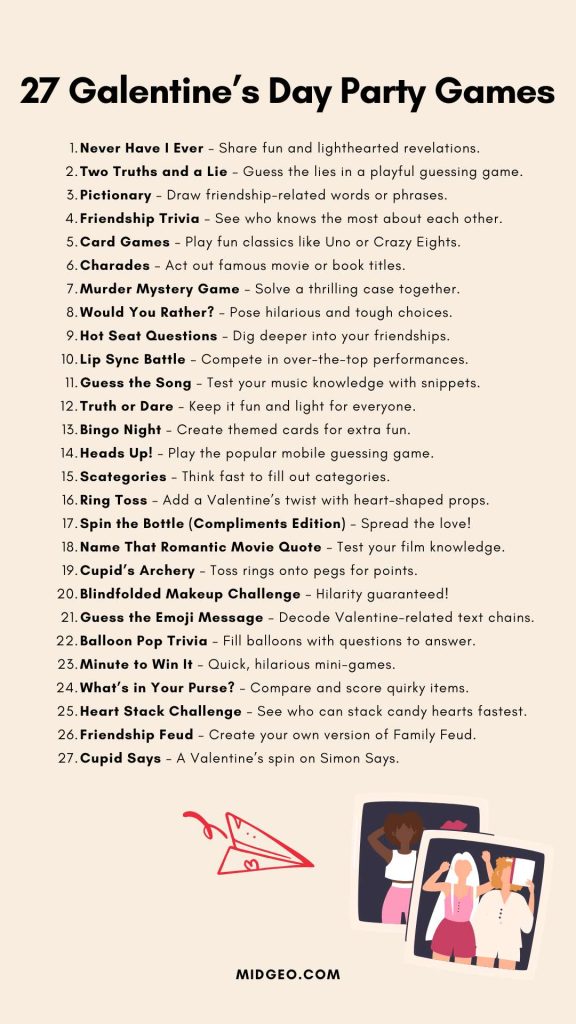32 Galentine's Day Party Ideas: Activities, Games, and Tips 2025 3 27 Galentine’s Day Party Games