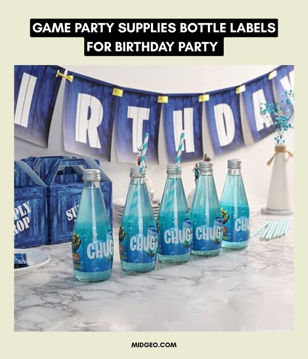 52 Epic Fortnite Birthday Party Ideas for a Winning Celebration 4 Game Party Supplies Bottle Labels for Birthday Party