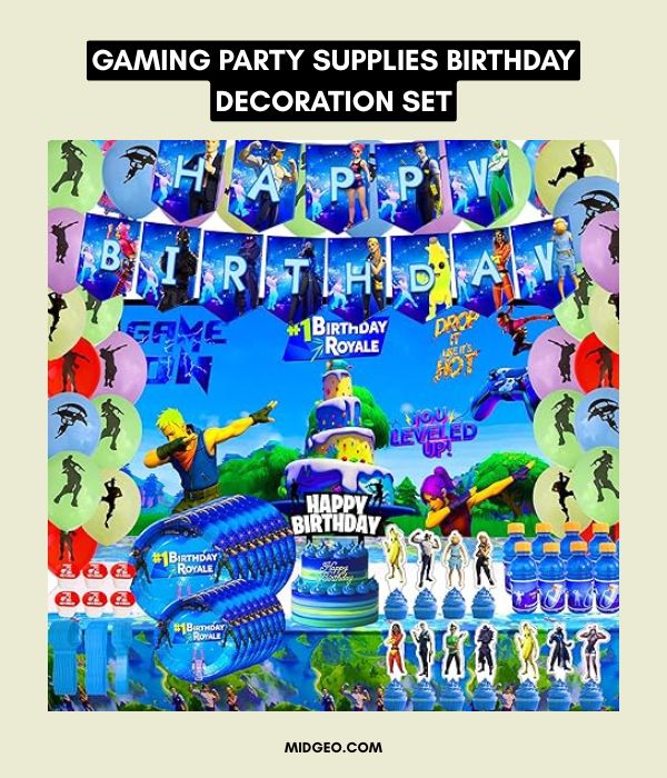 52 Epic Fortnite Birthday Party Ideas for a Winning Celebration 3 Gaming Party Supplies Birthday Decoration Set