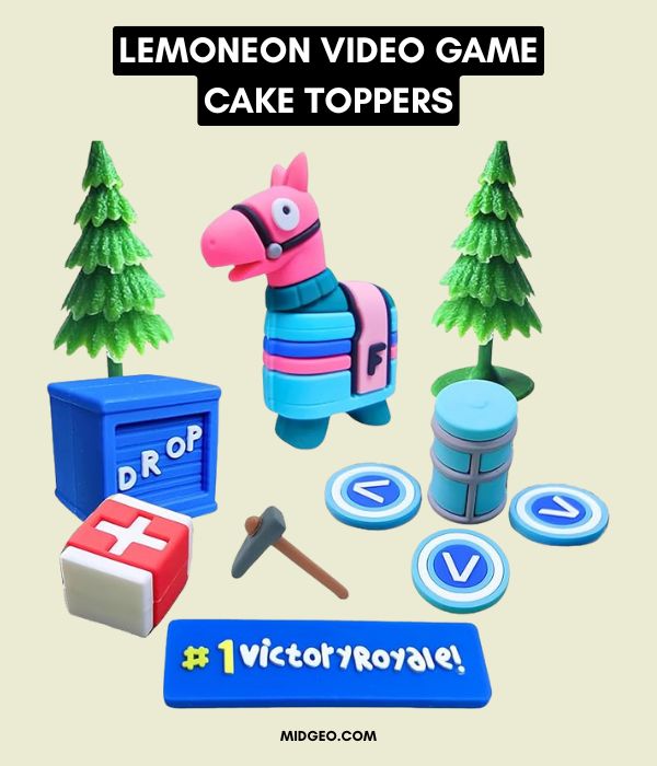 52 Epic Fortnite Birthday Party Ideas for a Winning Celebration 5 Lemoneon Video Game Cake Toppers (1)