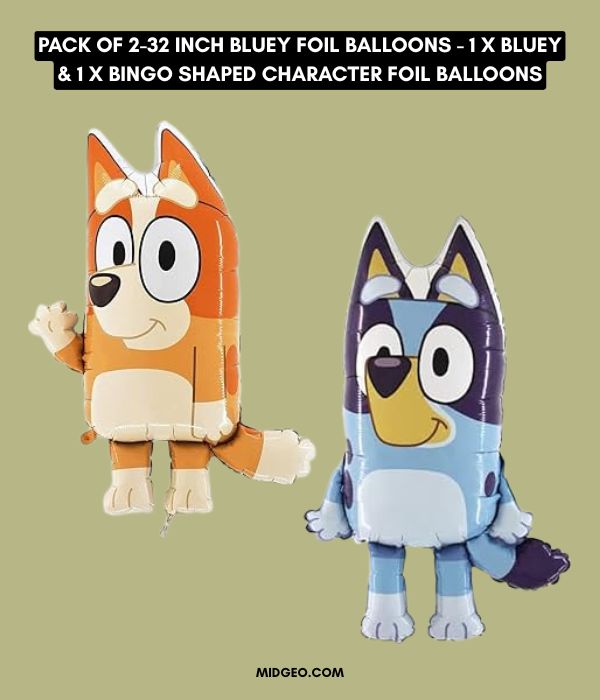 78 Bluey Birthday Party Ideas for a Magical Celebration 6 Pack Of 2 32 Inch Bluey Foil Balloons 1 x Bluey & 1 x Bingo Shaped Character Foil Balloons