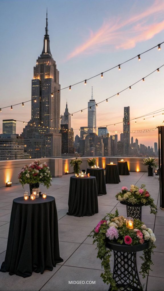 25 80th Birthday Party Ideas: Celebrate in Style & Elegance 5 80th Birthday Party Ideas Moonlit Rooftop Dinner