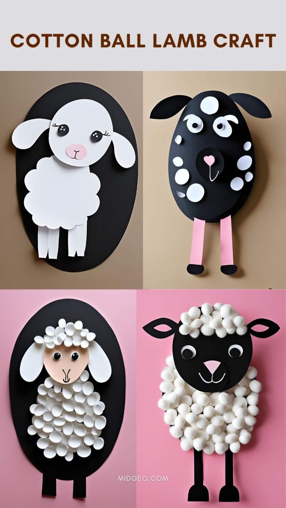 24 Fun & Creative Easter Activities & Crafts for All Ages 5 Cotton Ball Lamb Craft
