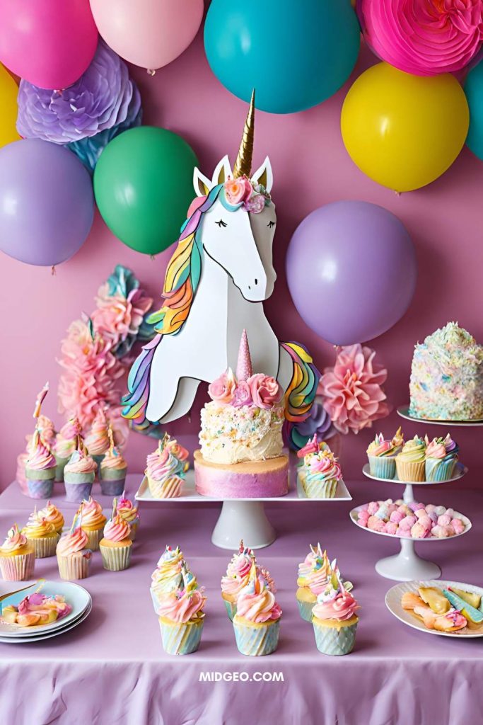 Unicorn Birthday Party Food & Cake
