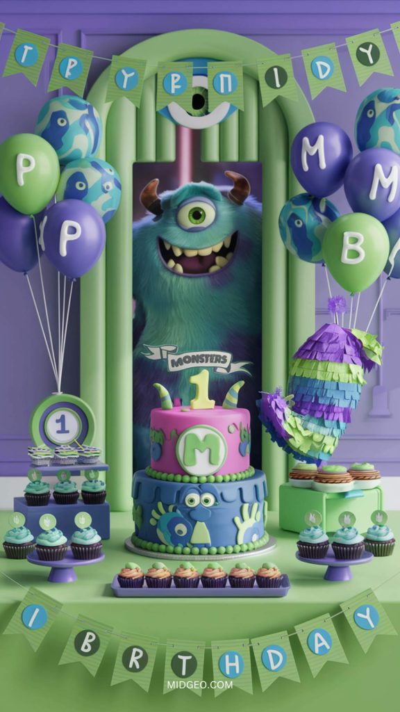monsters inc birthday party cake food treats