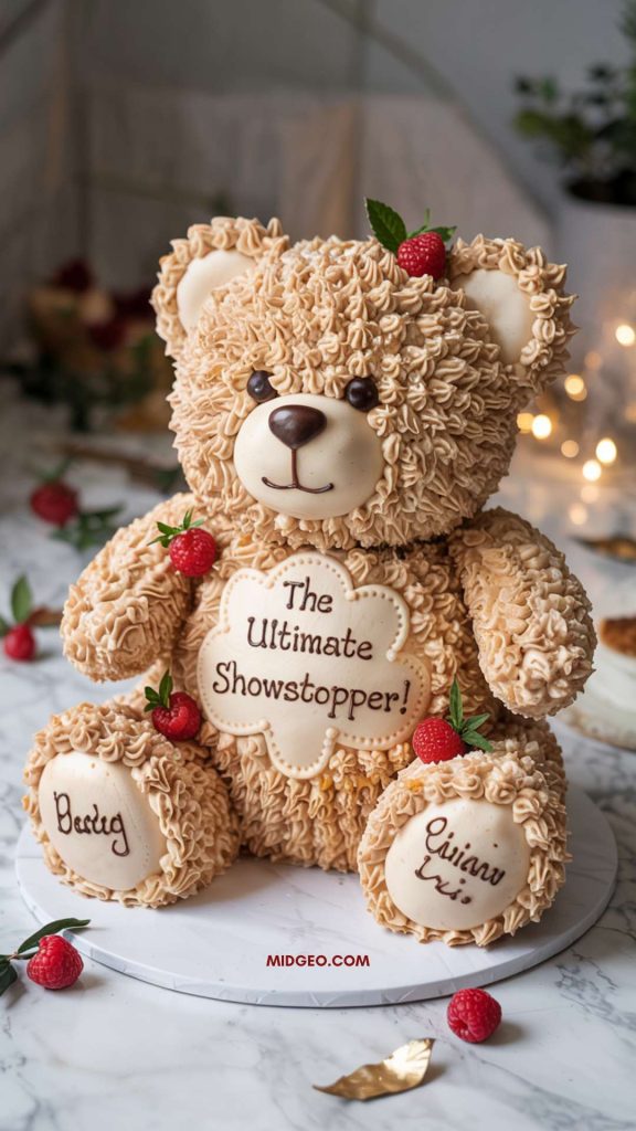 Sweet & Cuddly Teddy Bear Baby Shower Theme Ideas 5 3D Teddy Bear Cake The Ultimate Showstopper