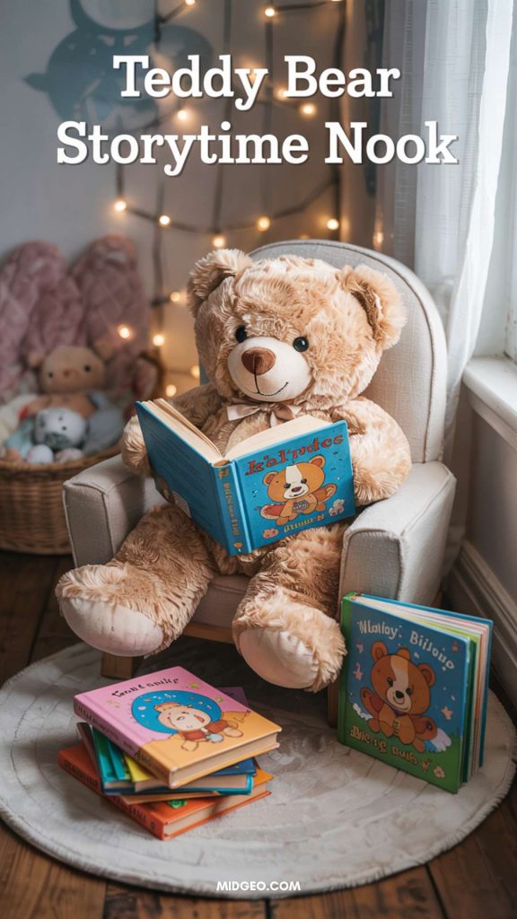 Sweet & Cuddly Teddy Bear Baby Shower Theme Ideas 9 Teddy Bear story time nook