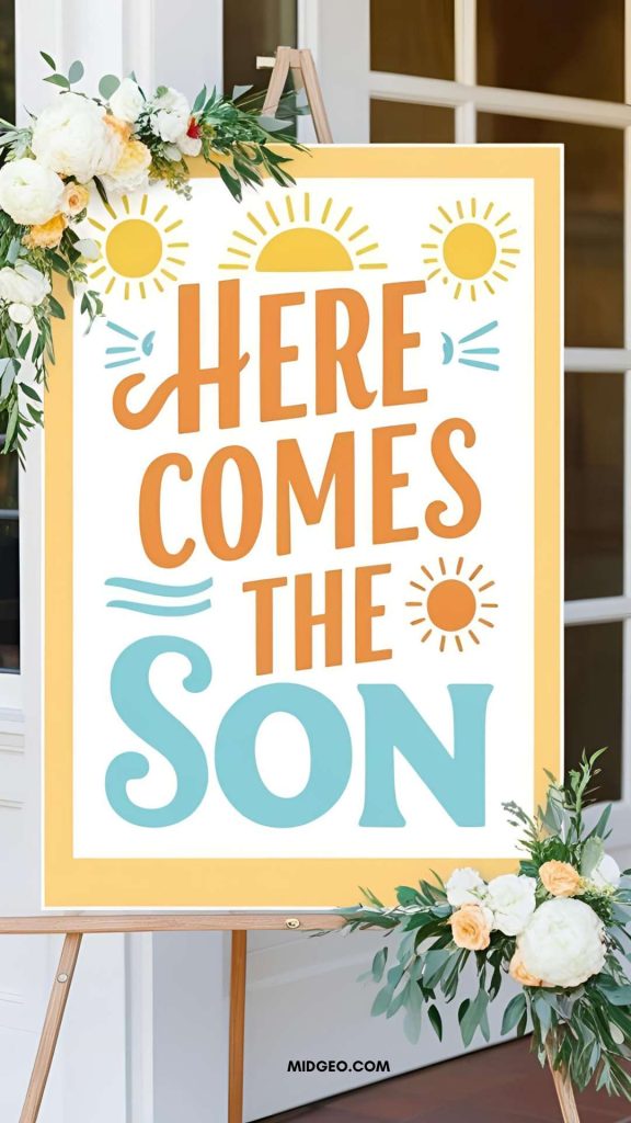 Gorgeous Here Comes the Son Baby Shower Theme for Boys 2 here comes the son welcome sign