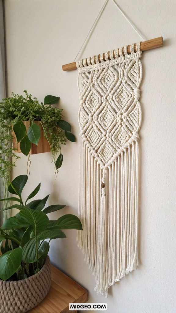 Small Macrame Wall Hanging Ideas (2025): Simple & Stylish Ways to Add Texture, Charm, and Boho Vibes to Any Space 2 Minimalist Simple Macrame Designs
