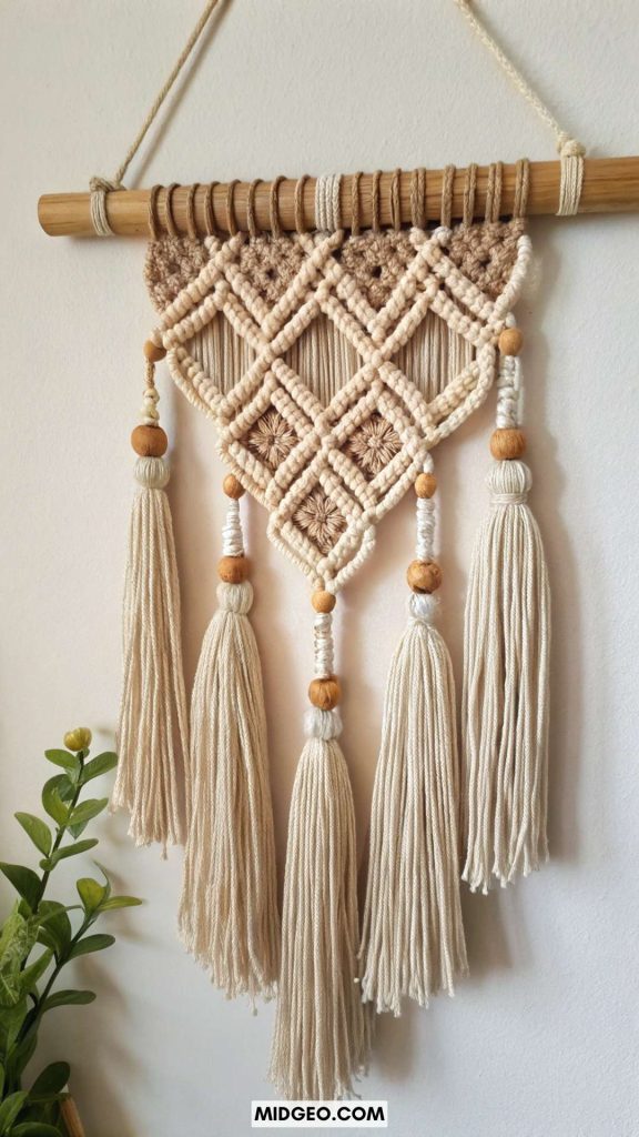 Small Macrame Wall Hanging Ideas (2025): Simple & Stylish Ways to Add Texture, Charm, and Boho Vibes to Any Space 4 Small Macrame Wall Hanging for Bedrooms