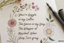 short poem for best friend written in pretty calligraphy with flowers