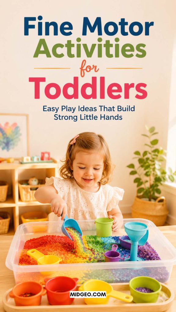 Fine Motor Activities for Toddlers (2026) – Simple, Fun Ways to Build Skills Through Play 3 Everyday Fine Motor Activities for Toddlers at Home