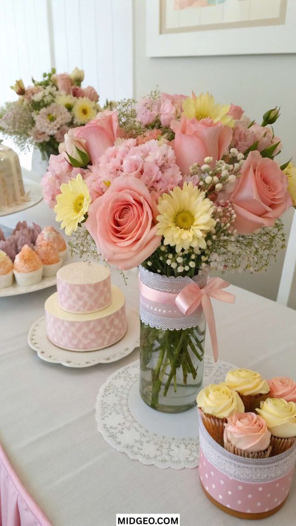 Baby Shower Centerpiece Ideas (2025): Elegant, Simple & Budget-Friendly Ideas for the Perfect Baby Shower Table 2 Floral Baby Shower Centerpieces Fresh Flower Arrangements