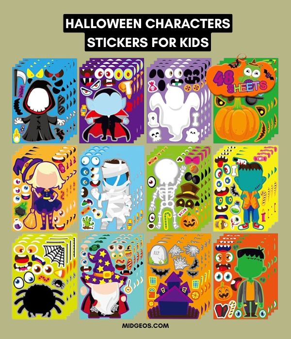 Halloween Birthday Party for Kids (2025): Cute-Not-Too-Scary Themes, DIY Decorations & Game Ideas on Any Budget 3 Halloween Characters Stickers for Kids