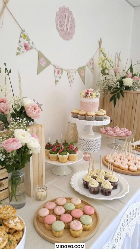 baby shower food table set up