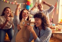 fun games for adults at a party with friends smiling and playing DIY activities