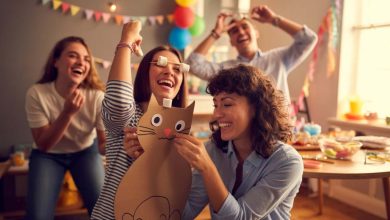 37+ Fun Games for Adults (2025): Easy DIY Party Ideas & Creative Ways to Keep Everyone Entertained 4 fun games for adults at a party with friends smiling and playing DIY activities