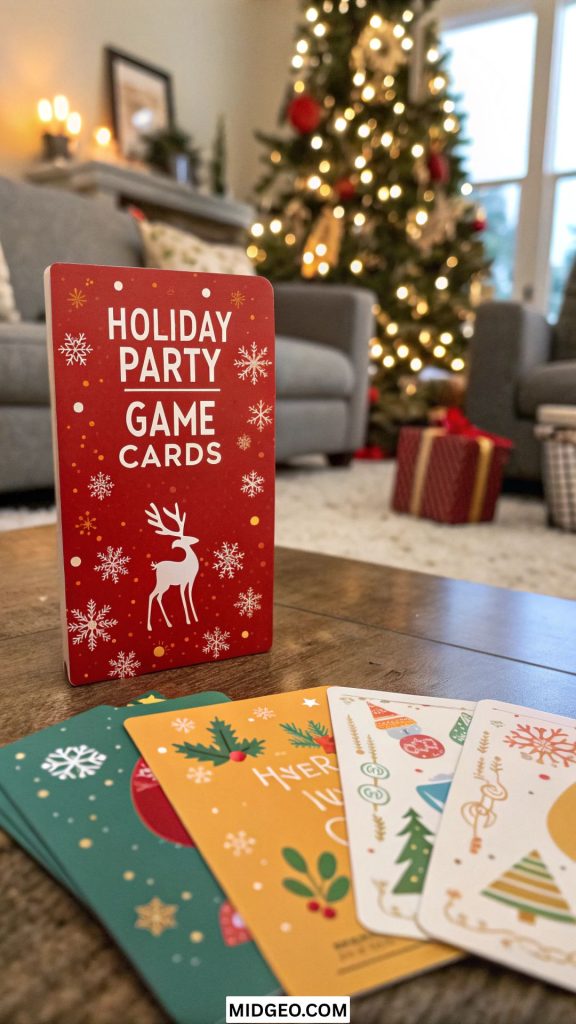 holiday party game cards most likely to Christmas edition