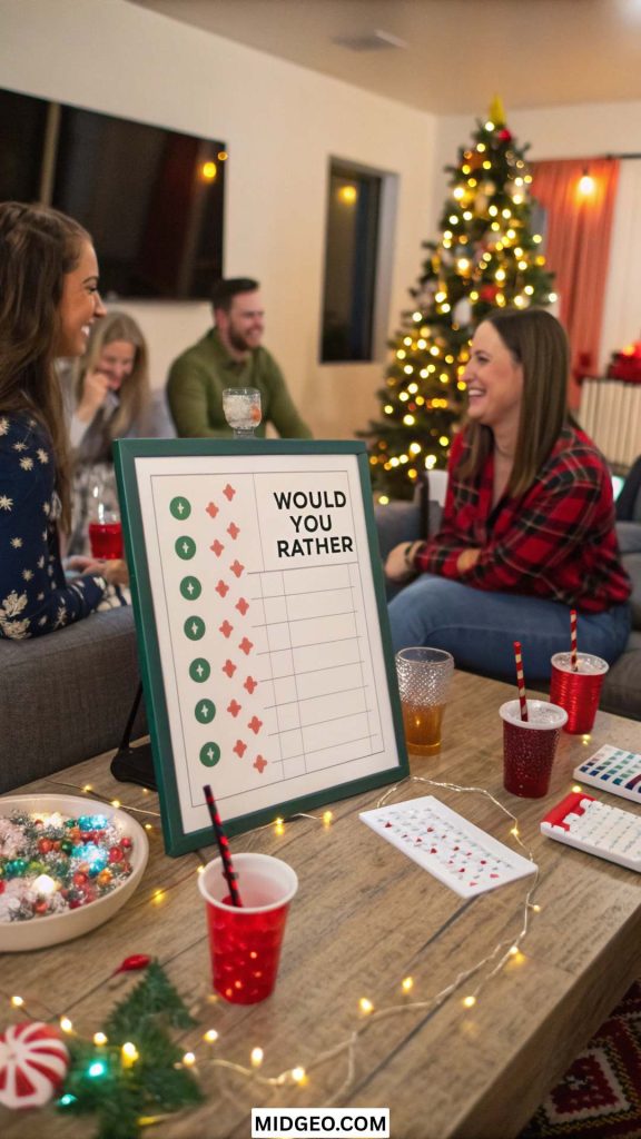 Would You Rather Christmas Edition (2025): 75+ Hilarious, Thought-Provoking & Family-Friendly Holiday Questions 3 holiday party game would you rather for adults
