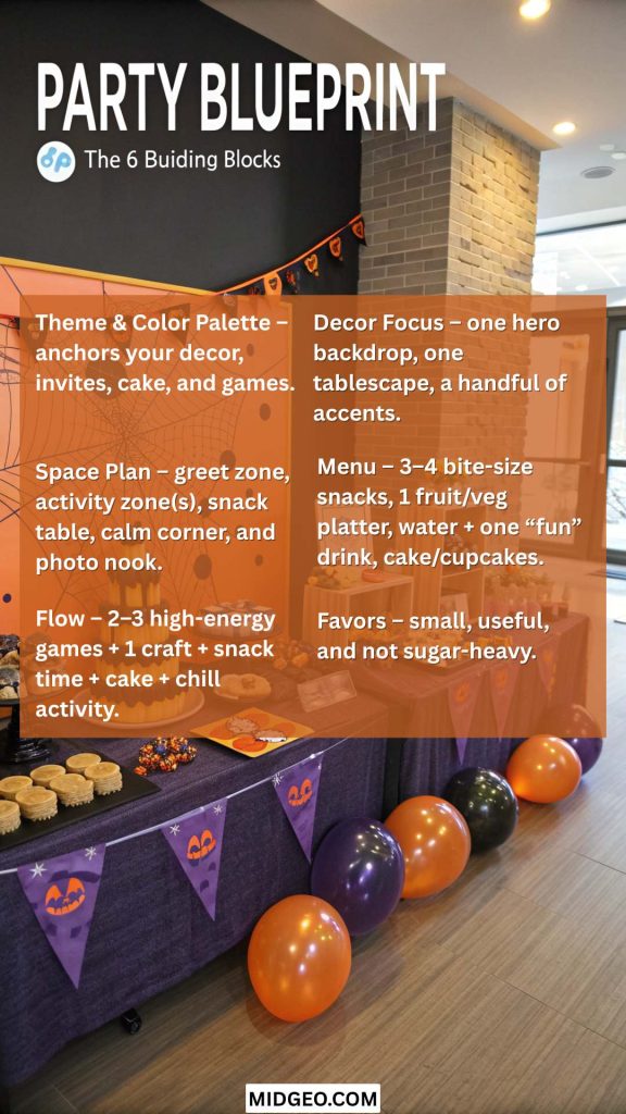 Halloween Birthday Party for Kids (2025): Cute-Not-Too-Scary Themes, DIY Decorations & Game Ideas on Any Budget 2 kids halloween party decorations