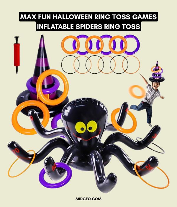 50+ Fun Halloween Party Games for All Ages: Perfect for Kids, Teens, and Adults 9 Max Fun Halloween Ring Toss Games Inflatable Spiders Ring Toss (1)