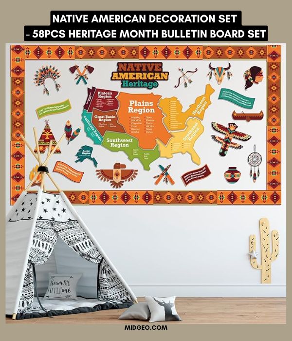 27 Native American Heritage Month Crafts to Celebrate Culture, Creativity & History with Kids (2025 Edition) 3 Native American Decoration Set 58Pcs Heritage Month Bulletin Board Set