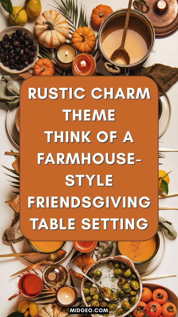 30+ Friendsgiving Theme Ideas 2025: Cozy, Creative & Aesthetic Party Inspirations for Hosting an Unforgettable Celebration 2 Rustic Charm theme a farmhouse style Friendsgiving table setting