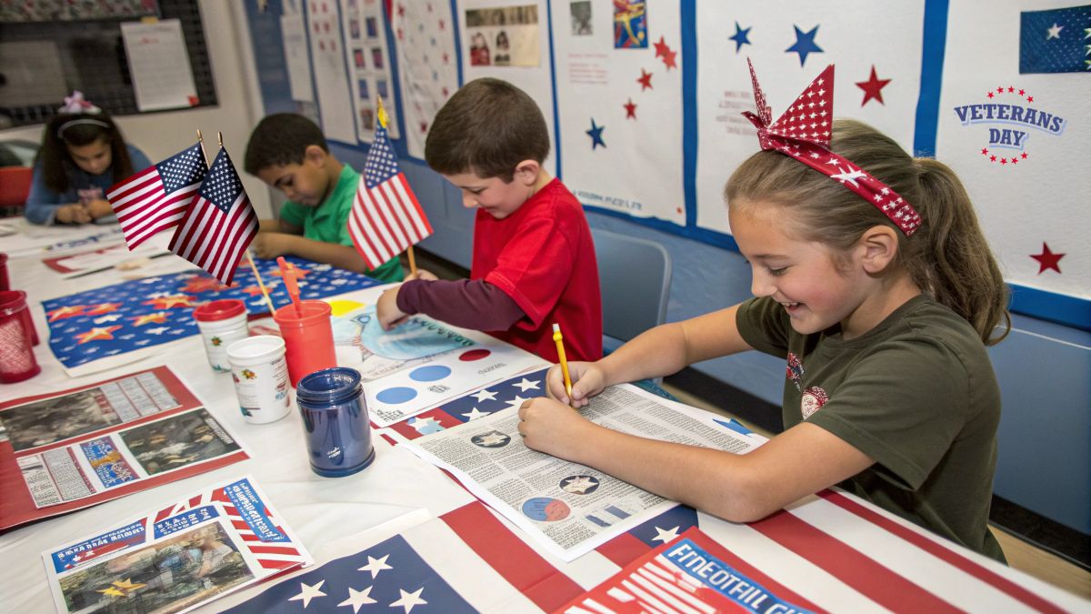 Veterans Day crafts for kids making patriotic art projects to honor heroes