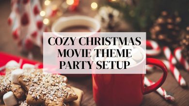 Christmas Movie Theme Party Ideas to Create a Magical, Cozy, and Unforgettable Holiday Night (2025) 4 Cozy Christmas movie theme party setup with festive décor, snacks, and warm lighting