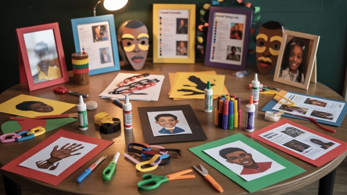 Black history month crafts for kids and adults using art supplies