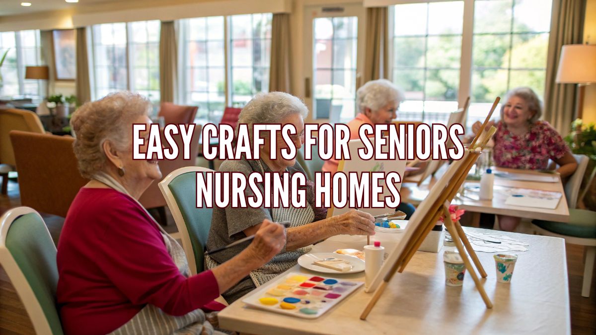Easy crafts for seniors nursing homes group painting activity