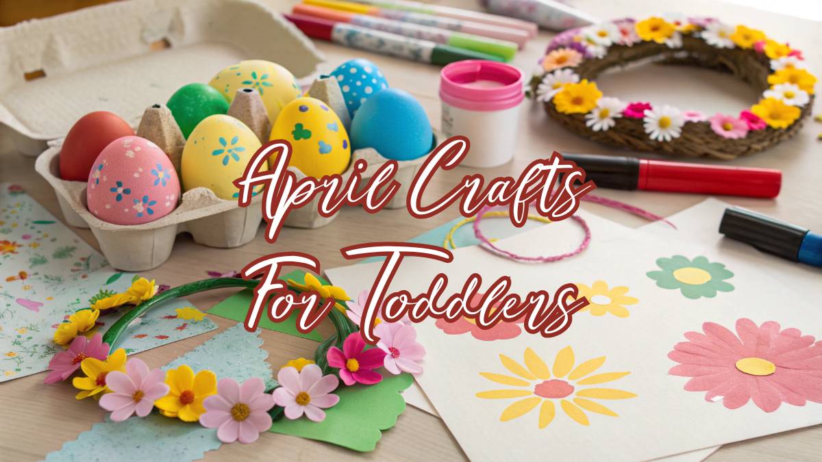 13 April crafts for toddlers using simple spring craft supplies and colorful materials