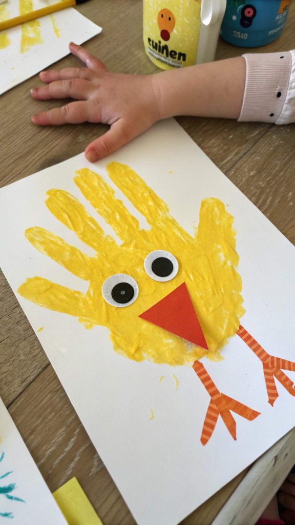 April Crafts Handprint Chick Craft