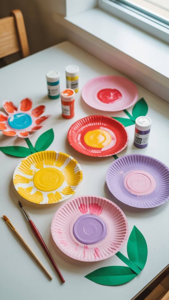 April Crafts Paper Plate Spring Flower Craft