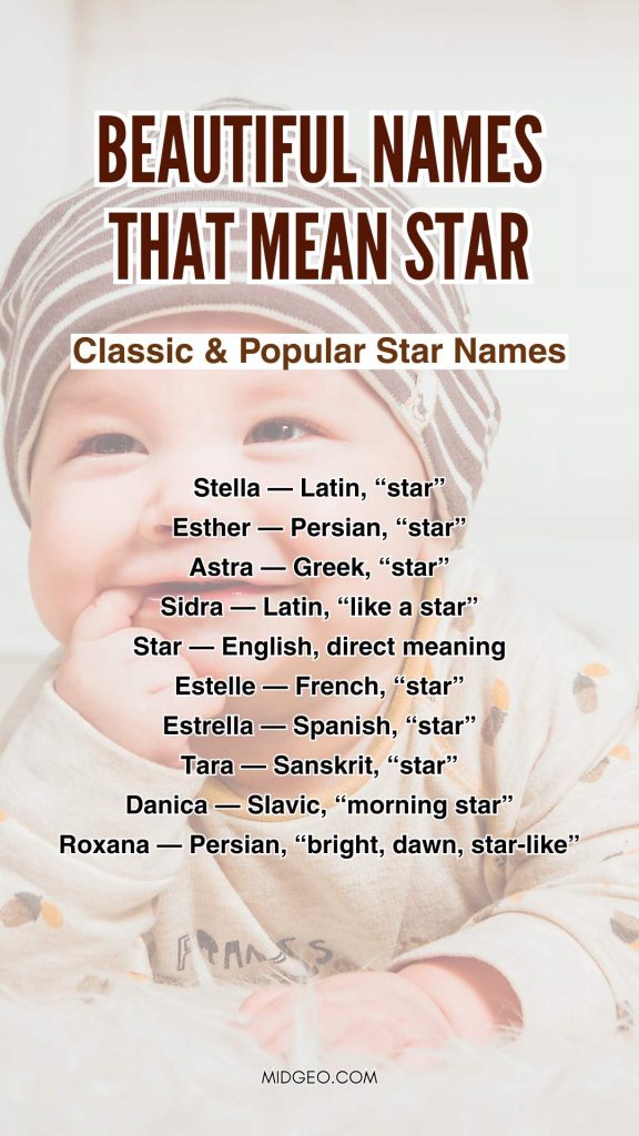 Beautiful Names That Mean Star