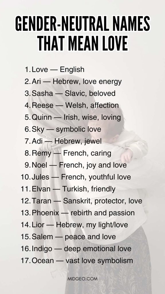 Gender Neutral Names That Mean Love