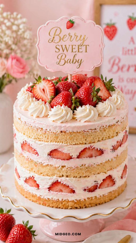 Strawberry Shortcake Cake Close Up