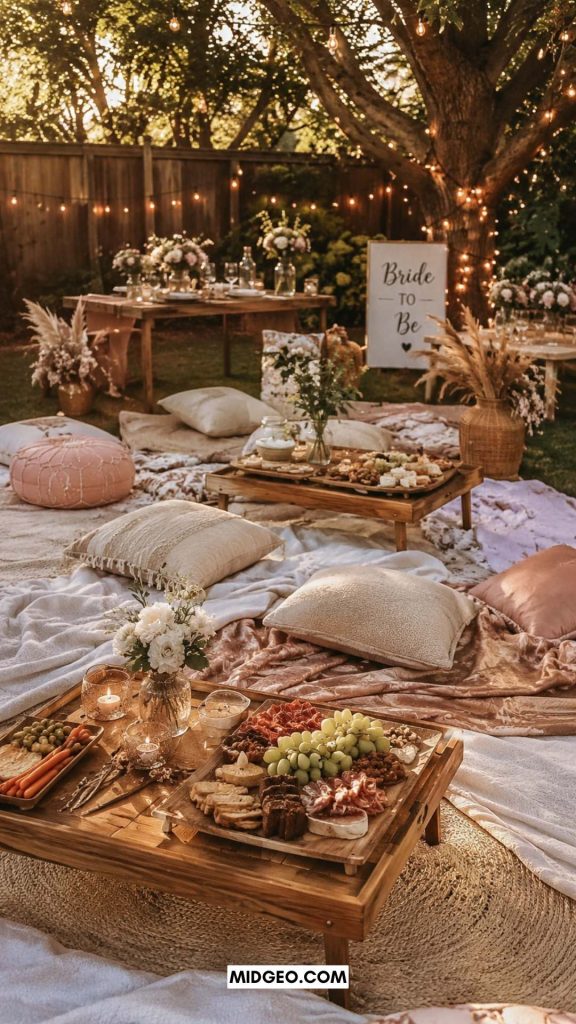 15 Fun Summer Bridal Shower Themes That Feel Fresh, Stylish & Unforgettable (2026 Guide) 4 Cozy backyard picnic bridal shower