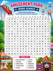 Amusement Park Word Search
