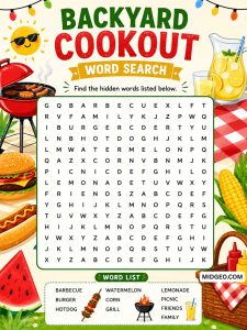 Backyard Cookout Word Search
