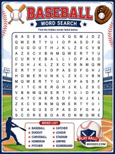 Baseball Word Search
