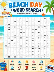 Beach Day Word Search